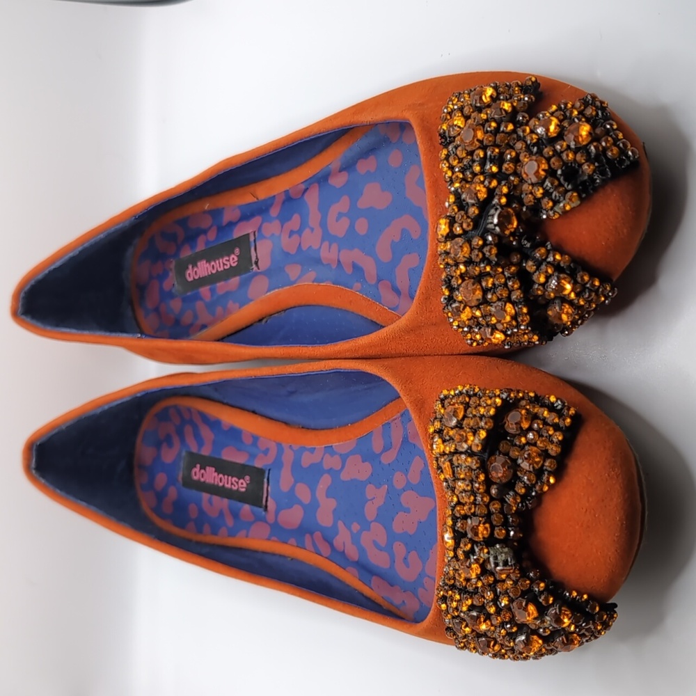 Dollhouse Orange Bow Flats 6.5